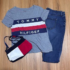 Tommy Hilfiger logo grey relaxed fit tee